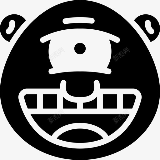 快乐怪物表情填充svg_新图网 https://ixintu.com 快乐 怪物 表情 填充