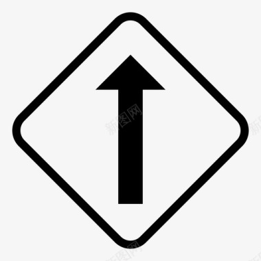 直行道路路标图标