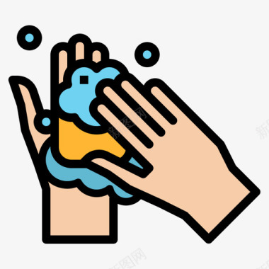 洗手健康与卫生4线性颜色图标