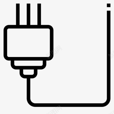 插头3针电气图标