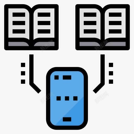 在线图书馆在线教育36线颜色svg_新图网 https://ixintu.com 在线 图书馆 在线教育 颜色