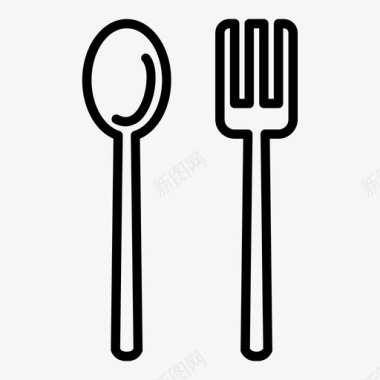 叉子勺吃的餐馆图标