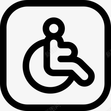残疾人信号和禁令10线性图标