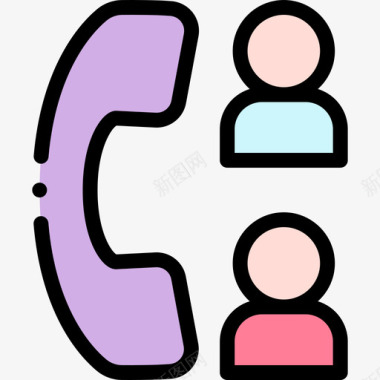 电话远程办公6线性颜色图标