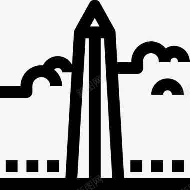 华盛顿纪念碑美国地标图标