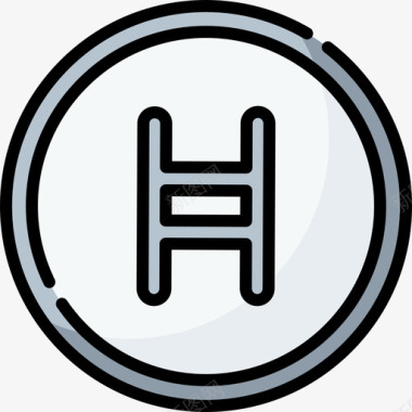 HederaHashgraph加密货币104线性颜色图标