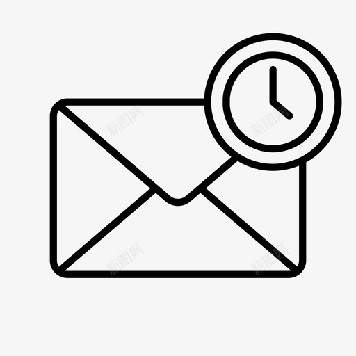 时钟信聊天图标svg_新图网 https://ixintu.com 时钟 聊天 图标 邮件