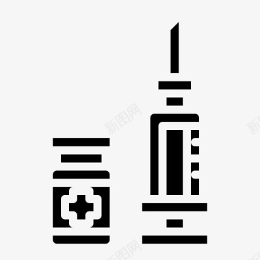 疫苗健康与卫生2字形图标