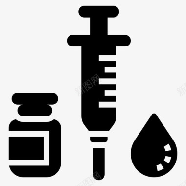 注射器医院83字形图标