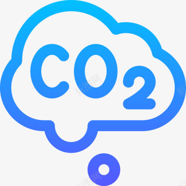 二氧化碳生态272线性颜色图标