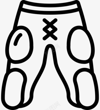 长裤美式足球67直线型图标