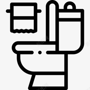 卫生间浴室75线性图标