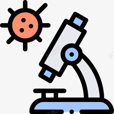 冠状病毒冠状病毒56线状颜色图标