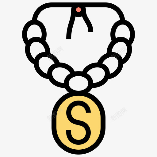项链嘻哈3线性颜色svg_新图网 https://ixintu.com 项链 嘻哈 线性 颜色