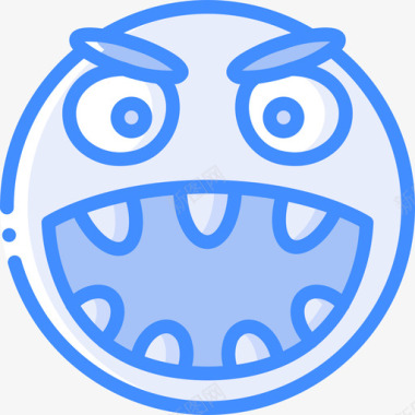 愤怒怪物表情3蓝色图标