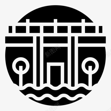 拦河坝城市市政图标