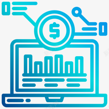 货币数据分析26线性梯度图标