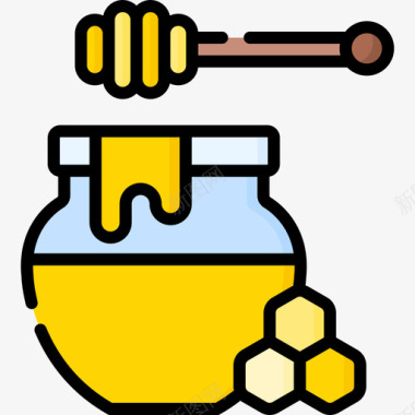 蜂蜜替代药物37线性颜色图标