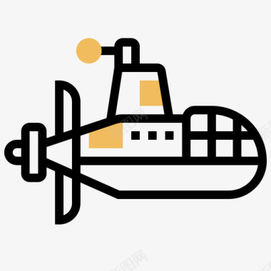 潜水艇潜水元素2黄影图标