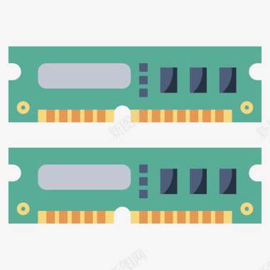 Ram内存计算机组件6扁平图标