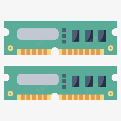 Ram内存计算机组件6扁平svg_新图网 https://ixintu.com Ram 内存 计算机 组件 扁平