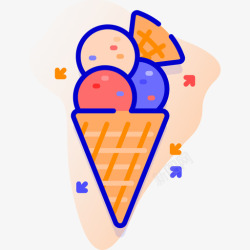 冰淇淋图片素材冰淇淋旅行321线性颜色高清图片
