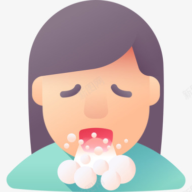 咳嗽冠状病毒18颜色图标