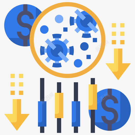 长袜冠状病毒和经济1扁平svg_新图网 https://ixintu.com 长袜 冠状 病毒 经济 扁平
