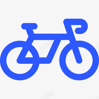 自行车交通186蓝色图标