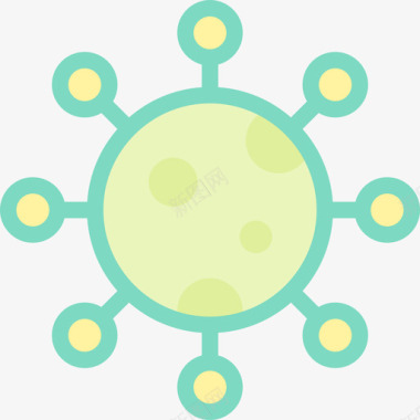 冠状病毒冠状病毒23线状颜色图标