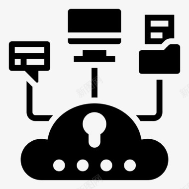 云存储数据库管理16字形图标