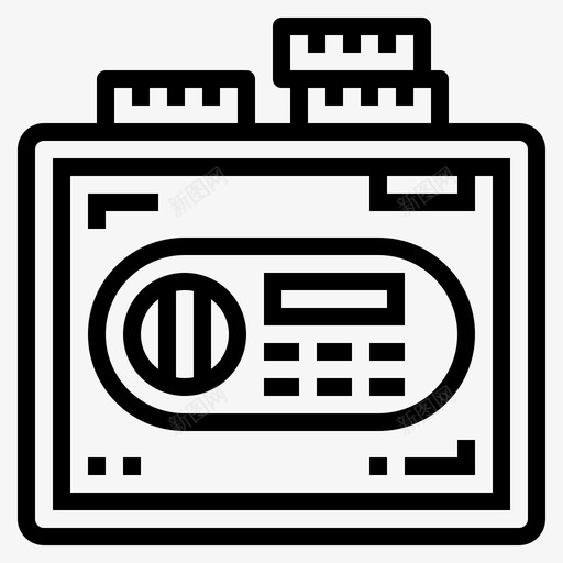 保险箱钱132直线型svg_新图网 https://ixintu.com 保险箱 直线 线型