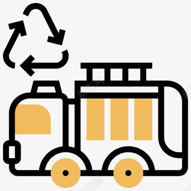 垃圾车公共服务30黄影图标