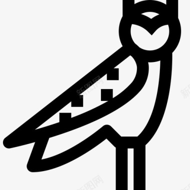 埃及猫头鹰标志古代鸟类图标