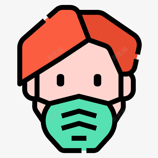 面罩自我保护1线性颜色svg_新图网 https://ixintu.com 面罩 自我 保护 线性 颜色