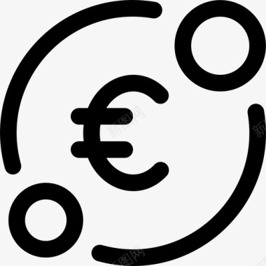 欧元货币133线性图标