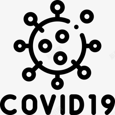 Covid19冠状病毒55线状图标