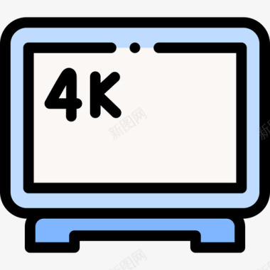 电视4k电子设备26线性彩色图标