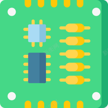 Pcb板电工工具和元件25扁平图标