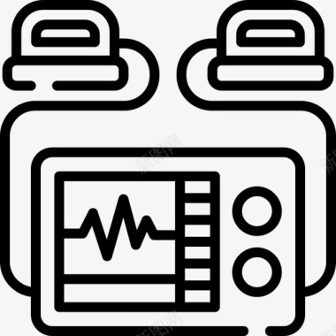 除颤器紧急情况44线性图标