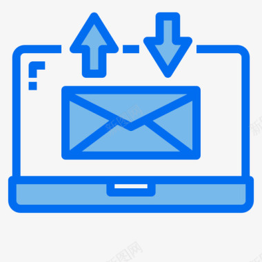 电子邮件项目管理55蓝色图标