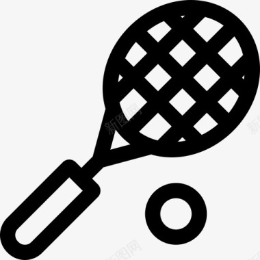 网球活跃的生活方式46直线型图标