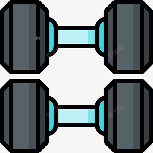 哑铃运动训练2线性颜色svg_新图网 https://ixintu.com 哑铃 运动训练 线性 颜色