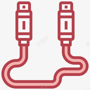 电缆计算机组件9红色图标