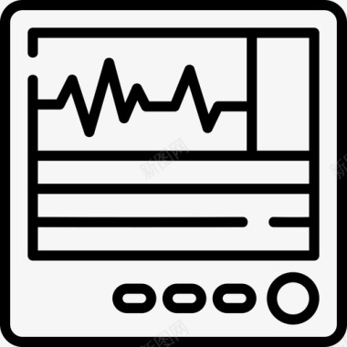 心电图监护仪紧急情况44线性图标