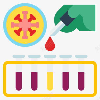 血液测试冠状病毒64扁平图标
