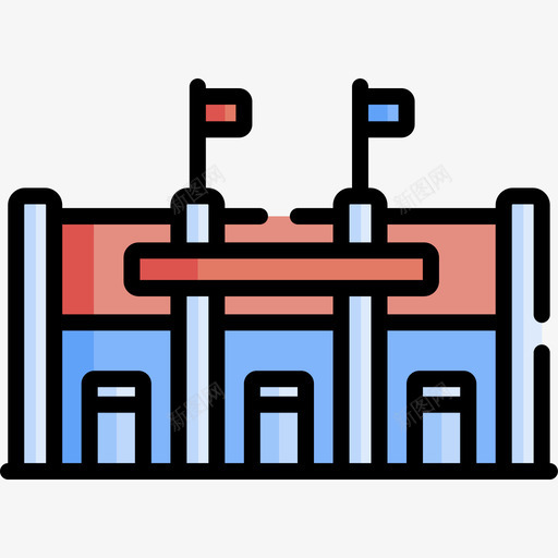 体育场城市建筑28线颜色svg_新图网 https://ixintu.com 体育场 城市 建筑 颜色