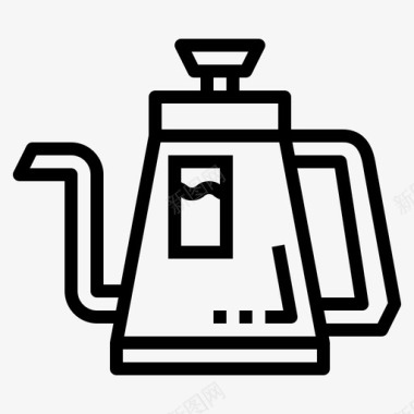 水壶咖啡店167直线型图标