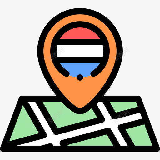 地图荷兰43线性颜色svg_新图网 https://ixintu.com 地图 荷兰 线性 颜色