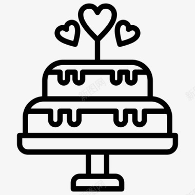 蛋糕心形爱情图标